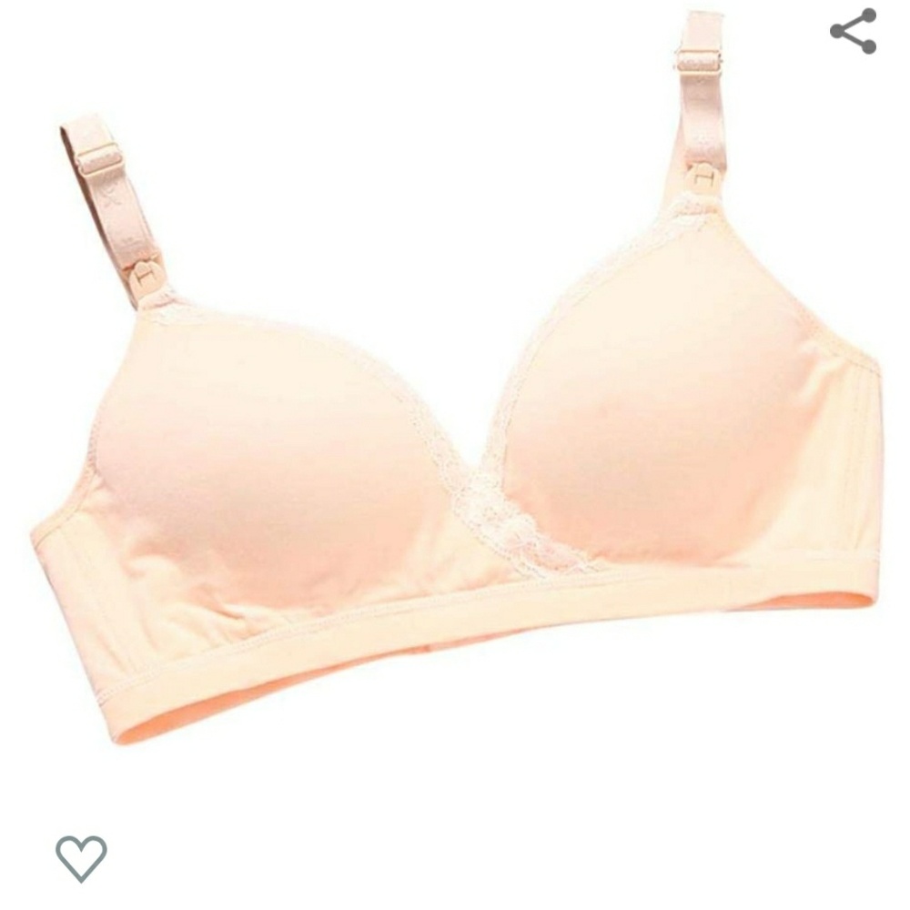 Maternity Nursing Bra Nude white embroidery